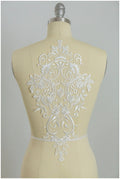 Flower Applique, Lace Flower, Illusion Back Lace Applique, Lace Patch, Wedding Dress Applique, Lace Ornament, Large Applique // A17-025