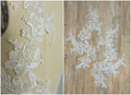 2 PC Spiegel Hochzeitskleid Applikation, Große Spitzen Applikation, Blumen Applikation, große Spitze Blume, Illusion Back Lace, Lace Patch// A17-054