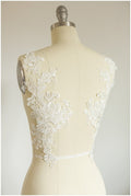 2Stk. Gespiegelte Spitzenblumen Applikation - OFF-WHITE - Spitzenblumen, Spitzenaufnäher, Brautkleid Applikation, Hochzeitskleid Spitze// A17-056