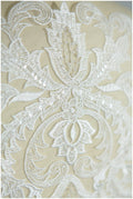 GROßE Perlen-Spitzenapplikation zum Beispiel in Galia Lahav verwendet, Hochzeitskleid Applikation, Ornament Spitze Blume, Braut Applikation// A17-042