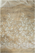 Pailletten Braut Spitzenstoff Off-White/ Floraler Spitzenstoff/ Brautspitze Stoff/ Blumenspitze// L17-026