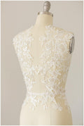 IVORY/ SILVER - 2pcs. Mirrored lace flowers, lace patches, lace flower applique - wedding dress applique, wedding dress lace flower// A17-052