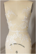GROßE spiegelige Pailletten Hochzeitskleid Applikation, Blumen Applikation, große Spitze Blume, Illusion Back Spitze, Blumenspitze// A17-050