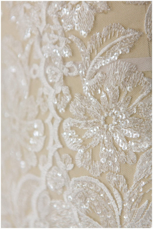 2x LARGE mirrored lace - PAIR = 2 yds/ floral lace trim/ bridal lace trim// T17-004