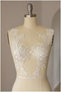 2Stk. Gespiegelte Spitzenblumen Applikation - OFF-WHITE - Spitzenblumen, Spitzenaufnäher, Brautkleid Applikation, Hochzeitskleid Spitze// A17-056