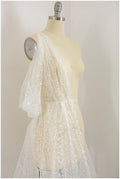 Fine sequin lace/ sequin tulle fabric for wedding dresses/ off-white lace with sequins// L17-067