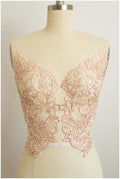 2x große ROSÉ GOLD gespiegelte Spitzenblume Applikation, Spitzenblume, Hochzeitskleid Spitze, Spitzenaufnäher, Brautkleid Applikation, Goldspitze// A17-065