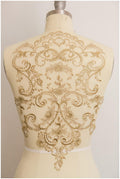 GOLD Spitzenblume Applikation, Rückenplatte, Spitzenblumenplatte, Hochzeitskleid Spitze, Spitzenaufnäher, Brautkleid Applikation, Goldspitze// A17-071