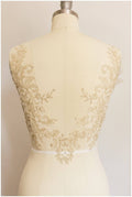 FILIGREE GOLD Spitzenblume Applikation, Spitzenblumen Applikation, Hochzeitskleid Spitze, Spitzenaufnäher, Brautkleid Applikation, GoldSpitze Applikation// A17-070