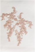 2x ROSÉ GOLD gespiegelte Spitzenblume Applikation, Spitzenblume, Hochzeitskleid Spitze, Spitzenaufnäher, Brautkleid Applikation, Goldspitze// A17-067