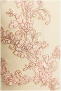 2x ROSÉ GOLD gespiegelte Spitzenblume Applikation, Spitzenblume, Hochzeitskleid Spitze, Spitzenaufnäher, Brautkleid Applikation, Goldspitze// A17-067