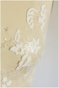 Sequin wedding dress applique, COTTON, flower applique, lace flower patch, illusion back lace, floral lace // A17-026-C