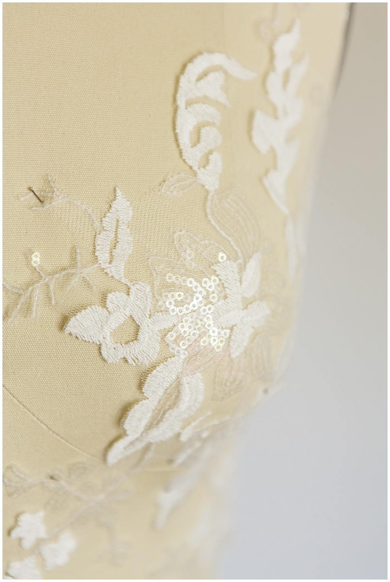 Sequin wedding dress applique, COTTON, flower applique, lace flower patch, illusion back lace, floral lace // A17-026-C