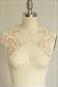 A17-091 / 2x ROSÉ GOLD gespiegelte Spitzenblume Applikation, Spitzenblume, Hochzeitskleid Spitze, Spitzenaufnäher, Brautkleid Applikation