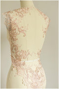 2x 1yds mirrored ROSÈ GOLD lace trim/ bridal lace/ floral lace/ wedding lace// T17-012