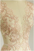 2x 1yds mirrored ROSÈ GOLD lace trim/ bridal lace/ floral lace/ wedding lace// T17-012