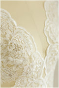 2x mirrored lace trim/ off-white ivory silver flower lace trim/ wedding dress lace// T17-019
