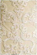 Ornament lace fabric off-white/ bridal lace fabric/ ornament wedding lace/ couture lace// L17-037