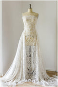 Ornament Hochzeit Spitze mit Netzelementen, Kordel Ornament Spitze Stoff, BrautSpitze Stoff, Hochzeitskette Stoff// L17-055