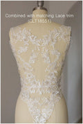 IVORY/ SILVER - 2pcs. Mirrored lace flowers, lace patches, lace flower applique - wedding dress applique, wedding dress lace flower// A17-052
