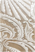 Heavy plain embroidered sequin lace fabric, white lace, wedding lace, Alencon lace, mesh lace fabric, Guipure lace// L17-061