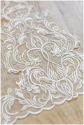 Off-White Silver Lace Trim/ Bridal Lace Trim/ Crochet Lace/ Wedding Dress Lace Trim/ T17-009