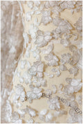 3D butterfly lace fabric white silver/ bridal lace fabric/ wedding dress lace fabric with 3D butterflies// L17-071