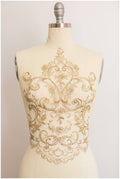 GOLD Spitzenblume Applikation, Rückenplatte, Spitzenblumenplatte, Hochzeitskleid Spitze, Spitzenaufnäher, Brautkleid Applikation, Goldspitze// A17-071