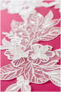 2Stk. 3D Gespiegelte Hochzeitskleid Applikation, Große Spitzen Applikation, Blumen Applikation, große Spitze Blume, Illusion Back Lace, Lace Patch// A17-046