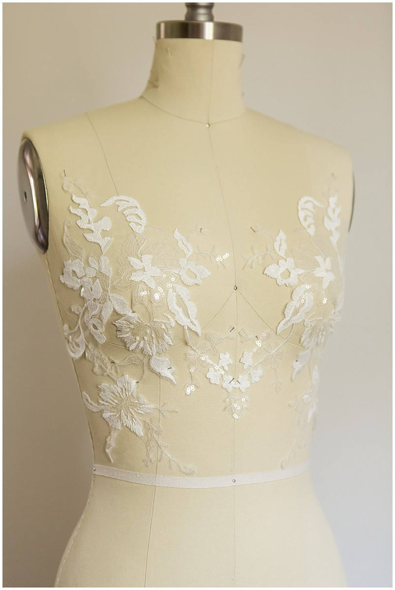 Sequin wedding dress applique, COTTON, flower applique, lace flower patch, illusion back lace, floral lace // A17-026-C