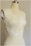 2x große OFF-WHITE Gespiegelte Spitzenblume Applikation, Spitzenblume, Hochzeitskleid Spitze, Spitzenaufnäher, Brautkleid Applikation// A17-029