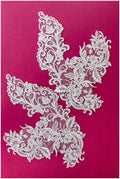 2x große OFF-WHITE Gespiegelte Spitzenblume Applikation, Spitzenblume, Hochzeitskleid Spitze, Spitzenaufnäher, Brautkleid Applikation// A17-029