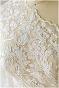 Floral Sequin Lace/Wedding Lace Off-White/Bridal Floral Lace/Couture Lace/Bridal Lace with Sequins// L17-008