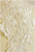 Off-White Silver Lace Trim/ Bridal Lace Trim/ Crochet Lace/ Wedding Dress Lace Trim/ T17-009