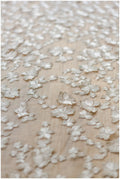 3D butterfly lace fabric white silver/ bridal lace fabric/ wedding dress lace fabric with 3D butterflies// L17-071