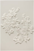 Very soft, mirrored lace flower applique - PAIR (2pcs) - lace flower, lace patch, bridal dress applique, wedding dress lace // A17-008