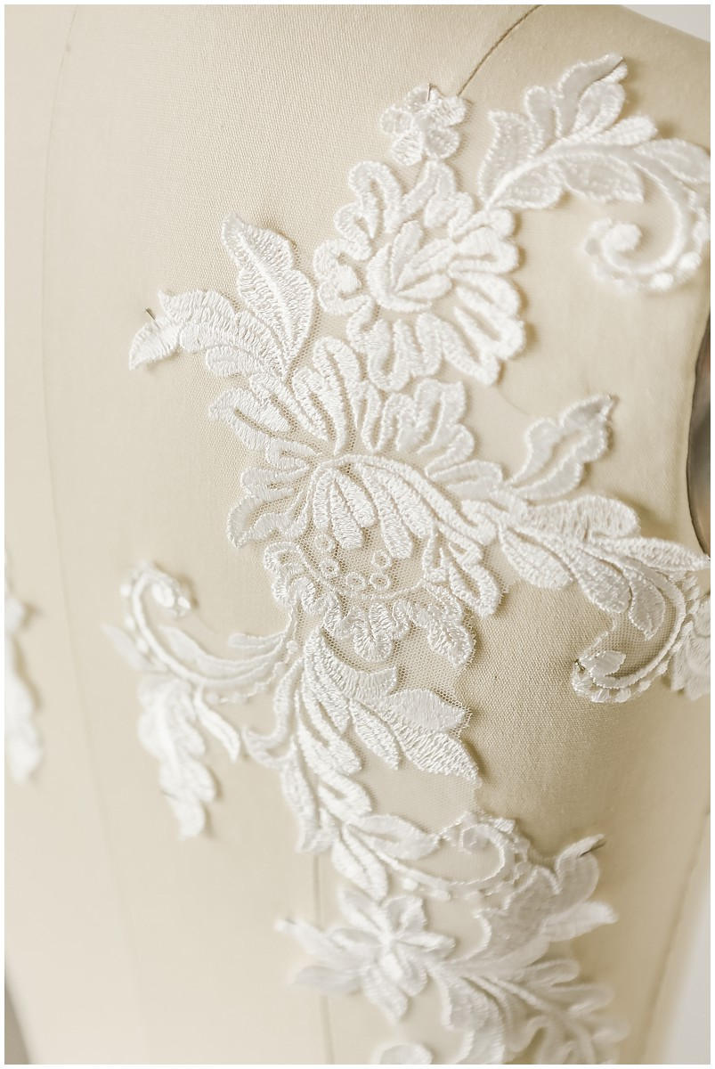 Very soft, mirrored lace flower applique - PAIR (2pcs) - lace flower, lace patch, bridal dress applique, wedding dress lace // A17-008