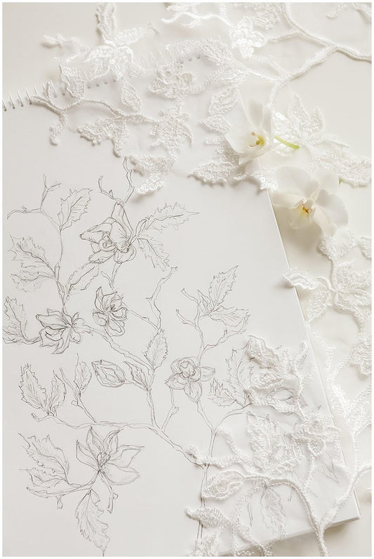 Orchidee Design gespiegeltes Pailletten Hochzeitskleid Applikation, 1 PAAR (2Stk.) Blumenapplikation, große Spitzenblume, Blütenspitze// A17-063