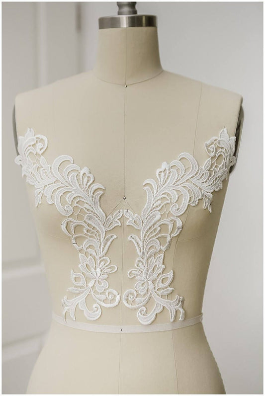 Sehr weiche Guipure Blumen Applikation, wasserlösliche SpitzenApplikation, Spitzenblume, Spitzenaufnäher, Brautkleid Applikation, Hochzeitskleid Spitze// A17-020