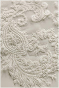 1 PAAR (2Stk.) gespiegelte Spitzenblume Applikation - OFF-WHITE - Spitzenblume, Spitzenaufnäher, Brautkleid Applikation, Hochzeitskleid Spitzenaufnäher// A17-009