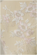 1 Paar (2Stk) rosé+ivory+silber Blumen Applikation, Große BlumenSpitze Applikation, Blumen Applikation, Hochzeitskleid Spitzen Applikation// A17-060