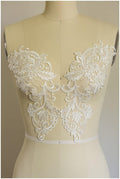 1 Paar (2Stk) gespiegelte Spitzenblume Applikation, Spitzenblume, Hochzeitskleid Spitze, Spitzenaufnäher, Brautkleid Applikation, Alenkon Applikation// A17-028