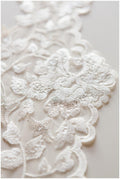 2x 1yds wide mirrored lace trim/ Ivory silver lace trim/ Floral lace trim/ Bridal dress lace trim/ Veil trim// T17-028