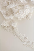 Silver Ivory Lace Trim/ Bridal Lace/ Embroidery Lace Trim/ Veil Lace Trim/ Flower Lace Trim/ T17-030