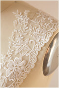 Very soft floral lace trim/ embroidered lace trim/ bridal trim/ floral lace trim// T17-032