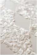2x 1yds wide mirrored lace trim/ Ivory silver lace trim/ Floral lace trim/ Bridal dress lace trim/ Veil trim// T17-028
