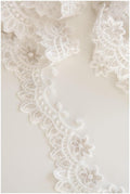 Silver Ivory Lace Trim/ Bridal Lace/ Embroidery Lace Trim/ Veil Lace Trim/ Flower Lace Trim/ T17-030