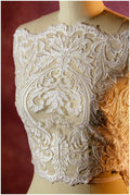 Guipure lace trim/ bridal lace trim/ wedding dress lace trim/ off-white ivory lace trim// T17-014