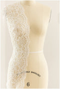 Lace trim off-white with pearls/ bridal veil trim/ wedding dress lace trim// T17-025