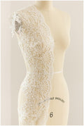 Lace trim off-white with pearls/ bridal veil trim/ wedding dress lace trim// T17-025